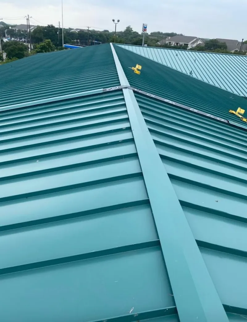 Green commercial metal roof ridge and valley for Metal Roof Repair in Thomaston